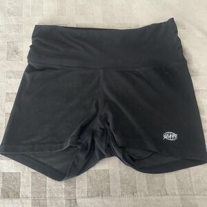 Slunks Volleyball Shorts XL Black Compression High Waist 3" Inseam Gym Training